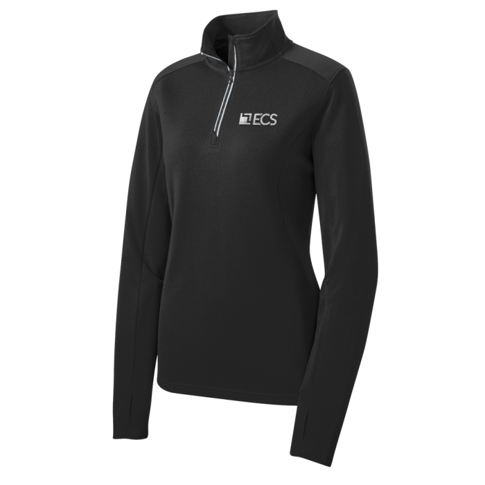 Sport-Tek® Ladies Sport-Wick® Textured 1/4-Zip Pullover